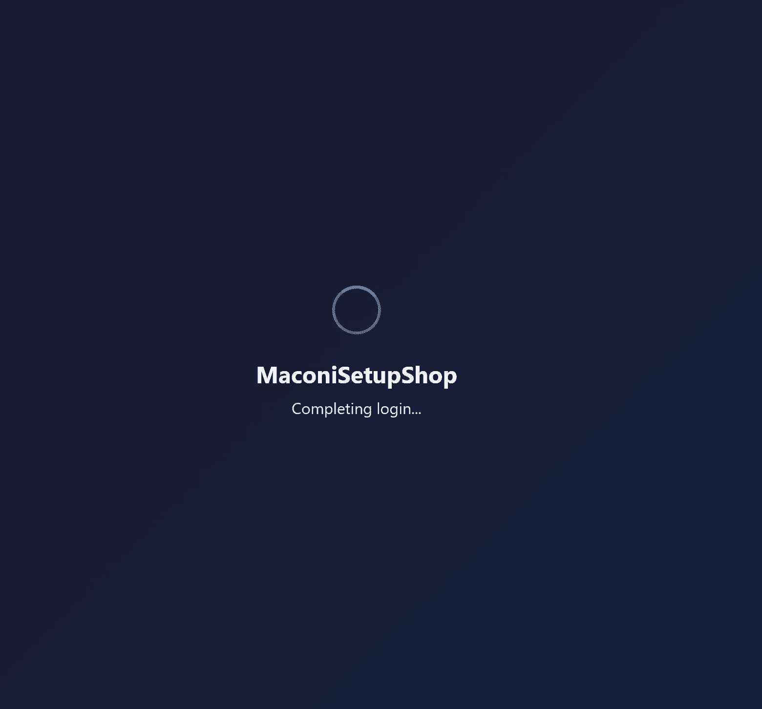 MaconiSetupShop completing login